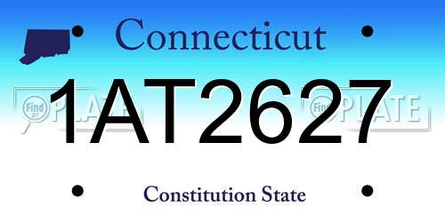 1AT2627 Connecticut License Plate