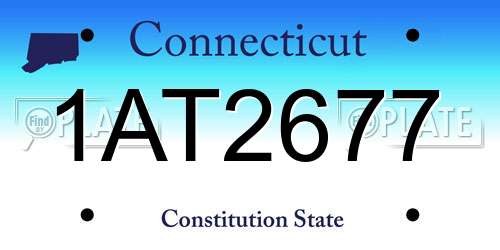 1AT2677 Connecticut License Plate