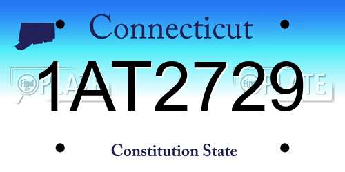 1AT2729 Connecticut License Plate