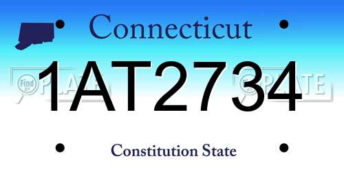 1AT2734 Connecticut License Plate
