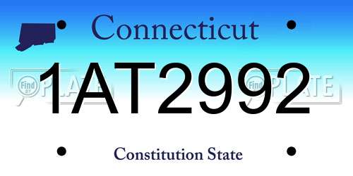 1AT2992 Connecticut License Plate