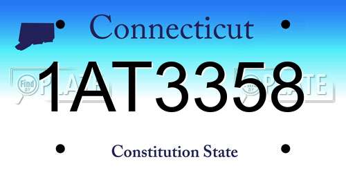 1AT3358 Connecticut License Plate
