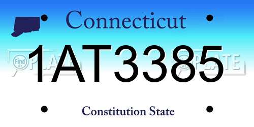 1AT3385 Connecticut License Plate