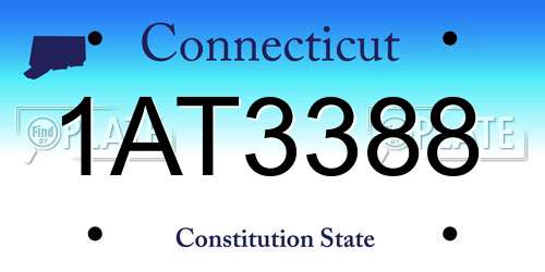 1AT3388 Connecticut License Plate