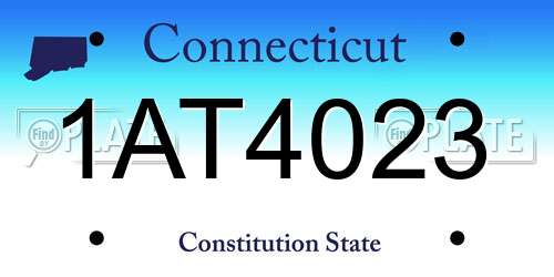 1AT4023 Connecticut License Plate