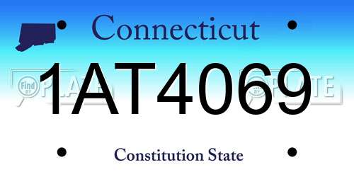 1AT4069 Connecticut License Plate