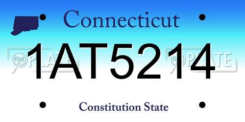 1AT5214 Connecticut License Plate