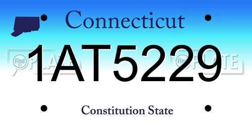 1AT5229 Connecticut License Plate