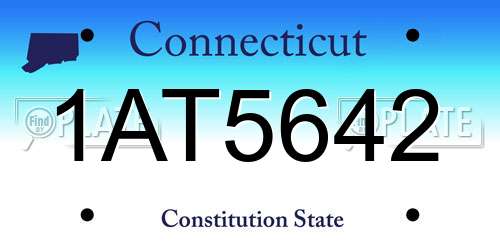 1AT5642 Connecticut License Plate