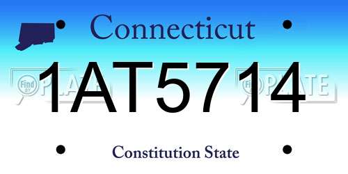 1AT5714 Connecticut License Plate