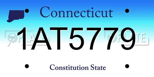 1AT5779 Connecticut License Plate
