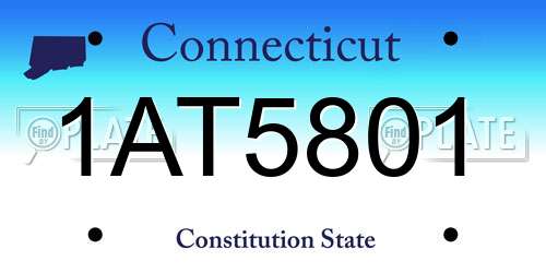 1AT5801 Connecticut License Plate