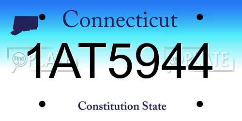 1AT5944 Connecticut License Plate