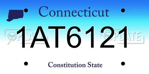 1AT6121 Connecticut License Plate