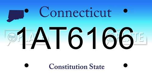 1AT6166 Connecticut License Plate