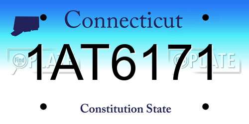 1AT6171 Connecticut License Plate