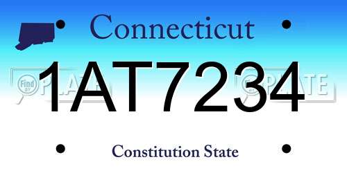 1AT7234 Connecticut License Plate