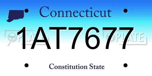 1AT7677 Connecticut License Plate