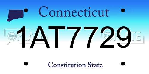 1AT7729 Connecticut License Plate