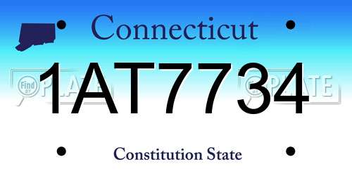 1AT7734 Connecticut License Plate