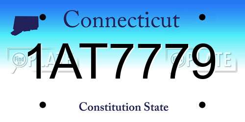 1AT7779 Connecticut License Plate