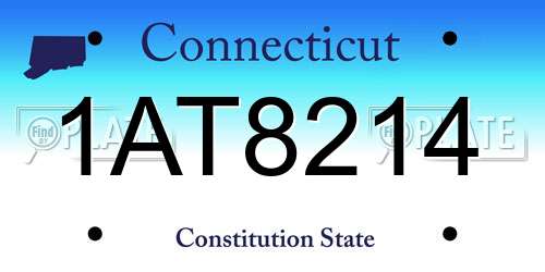 1AT8214 Connecticut License Plate