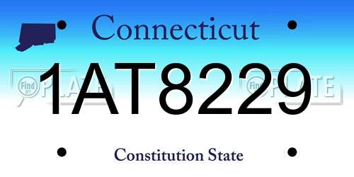 1AT8229 Connecticut License Plate