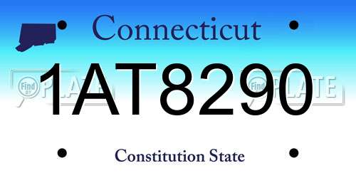 1AT8290 Connecticut License Plate
