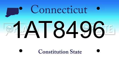 1AT8496 Connecticut License Plate