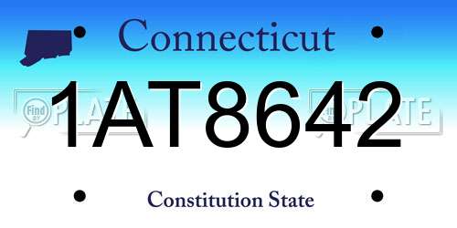 1AT8642 Connecticut License Plate