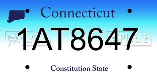 1AT8647 Connecticut License Plate