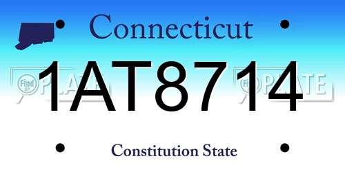 1AT8714 Connecticut License Plate