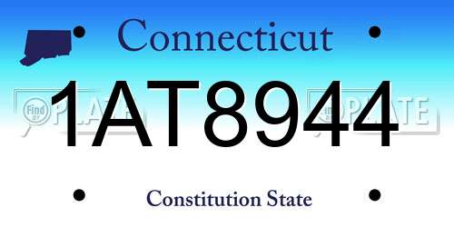 1AT8944 Connecticut License Plate