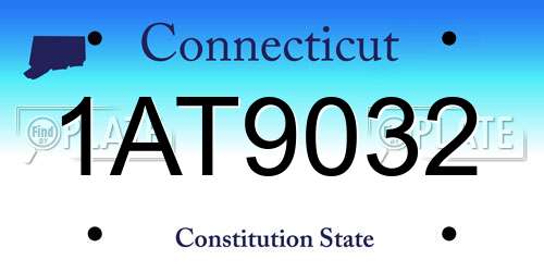 1AT9032 Connecticut License Plate