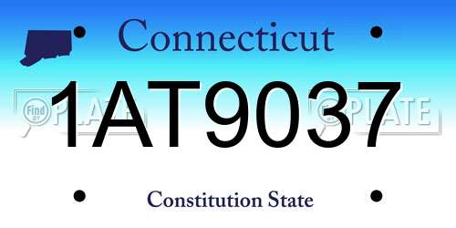 1AT9037 Connecticut License Plate