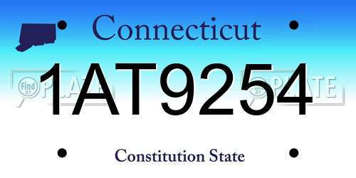 1AT9254 Connecticut License Plate