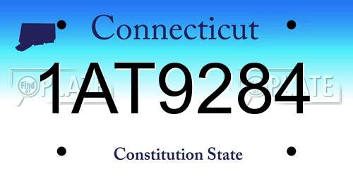 1AT9284 Connecticut License Plate