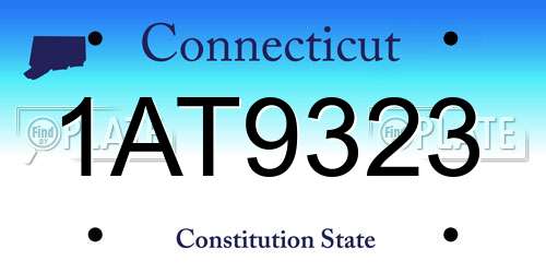 1AT9323 Connecticut License Plate