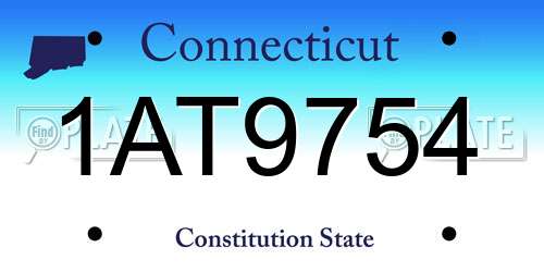 1AT9754 Connecticut License Plate