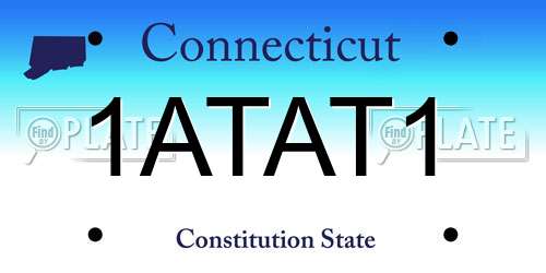 1ATAT1 Connecticut License Plate
