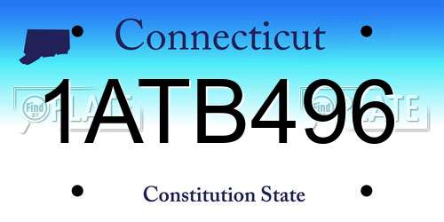 1ATB496 Connecticut License Plate