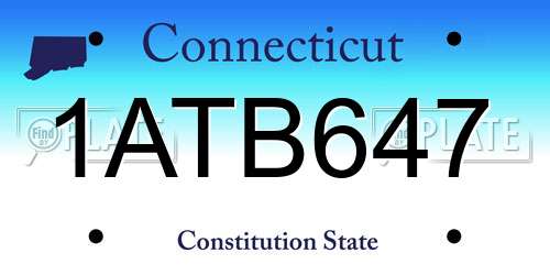 1ATB647 Connecticut License Plate