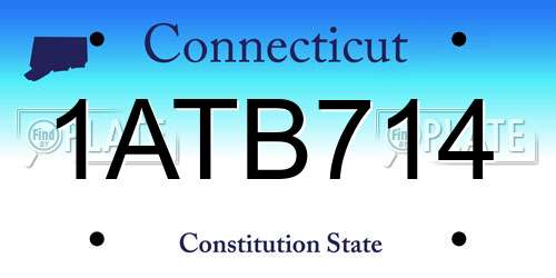1ATB714 Connecticut License Plate