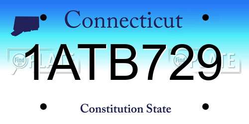 1ATB729 Connecticut License Plate
