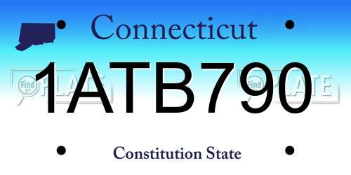 1ATB790 Connecticut License Plate