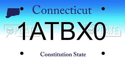 1ATBX0 Connecticut License Plate