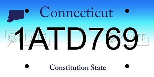 1ATD769 Connecticut License Plate
