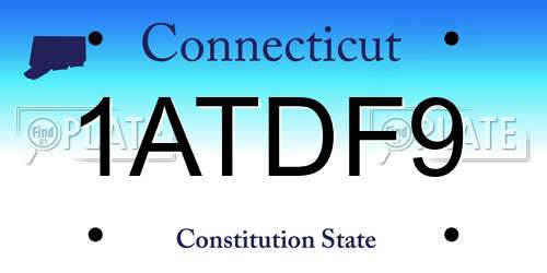 1ATDF9 Connecticut License Plate