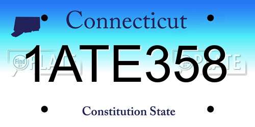 1ATE358 Connecticut License Plate