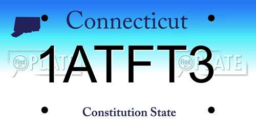 1ATFT3 Connecticut License Plate